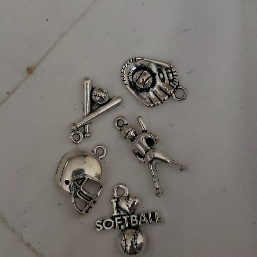 33 silver sports charms